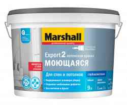 Краска EXPORT 2 Marshall латексная BW глубокоматовая (9 л)
