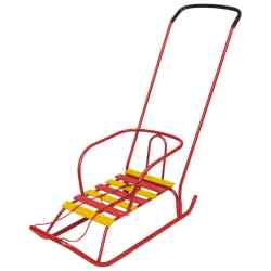 Санки Ветерок 2 зелёный В2 ручка одно положение (2) (реал/упак)