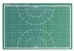 Коврик (мат) для резки BRAUBERG 3-слойный, А3 (450х300 мм), двусторонний, толщина 3 мм, зеленый