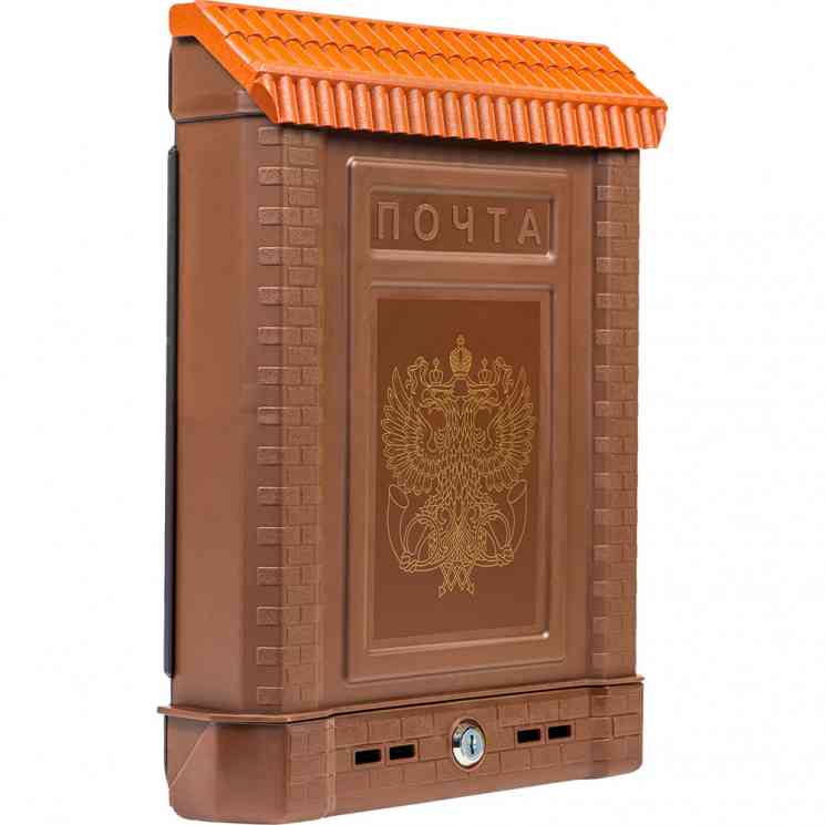 Ящик почтовый ПРЕМИУМ коричневый с орлом с металлическим замком внешний 5920-00 (10/1) Ковров