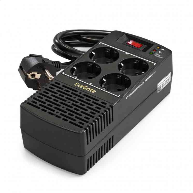 EXEGATE Power AD5000-800 (800VA/400W, диапазон 150...280В, 4 евророзетки) стабилизатор напряжения