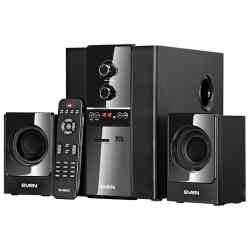 SVEN MS-1820 чёрный, акустическая система 2.1, мощность(RMS):18Вт+2х11 Вт, FM-тюнер, USB/SD, колонки