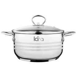 LARA LR02-04 Кастрюля (нерж) серия STANDART 22x11,5см, 4 л, капсулированное индукционное дно,крышка
