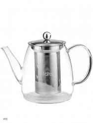 LARA LR06-18 Заварочный чайник <900мл> боросиликатное стекло, стальной фильтр и крышка