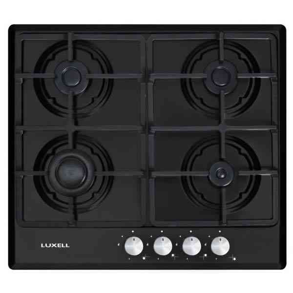 LUXELL M6-40BF черный, решетки - чугун (круглые) Газовая варочная поверхность