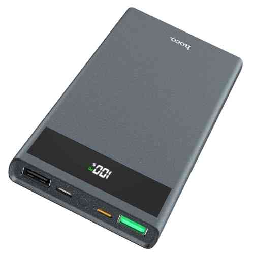 Внешний аккумулятор HOCO J49 10000 мАч, 2USB, Micro,Type-C, серый