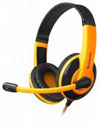 DEFENDER Игровая гарнитура Warhead G-120 черный + оранжевый, кабель 2 м