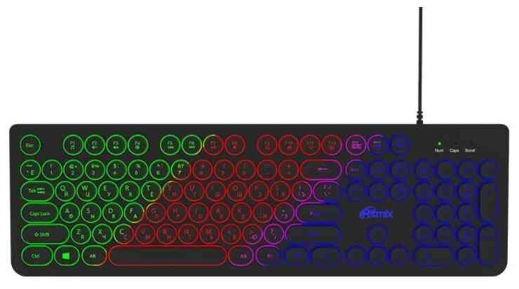 RITMIX RKB-215BL Black,USB, 104 кнопки, RGB, 1.5 м клавиатура