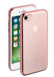 Силиконовый чехол с зеркальной каемкой Rose Gold для iPhone 7
