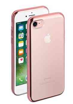Силиконовый чехол с зеркальной каемкой Rose Gold для iPhone 7