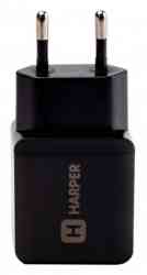 Сетевое з/у HARPER WCH-8220 (2xUSB, 5V, 2.4A, quick charge, черный)