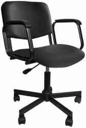 NO NAME КР08 КР01.00.08-201 кресло с подлокотниками, кожзаменитель, черное