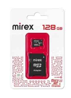 MIREX MicroSDXC 128Gb Class 10 UHS-I (U3), 13613-AD3UH128, R104Mb/s, W90Mb/s, SD Адаптер, RTL