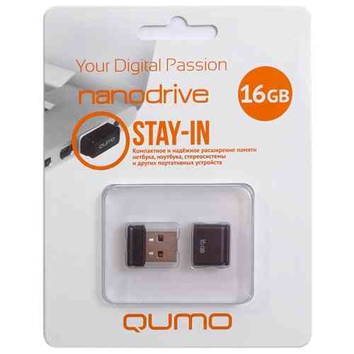 QUMO 16Gb Nano Black USB 2.0 USB Flash drive