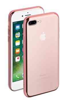 Силиконовый чехол с зеркальной каемкой Rose Gold для iPhone 7 Plus