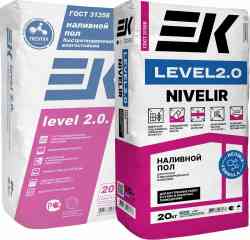 Смесь для пола ЕК LEVEL 2.0 влагостойкий (20кг) 5мм-80мм