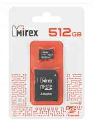 MIREX MicroSDXC 512Gb Class 10 UHS-I (U3), 13613-AD3UH512, R104Mb/s, SD Адаптер, RTL
