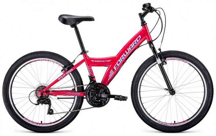 Велосипед FORWARD DAKOTA 24 1.0 (рост 13" 18ск.) 2020-2021, розовый/белый