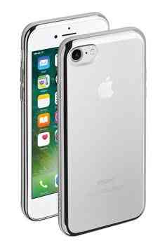 Силиконовый чехол с зеркальной каемкой Silver для iPhone 7