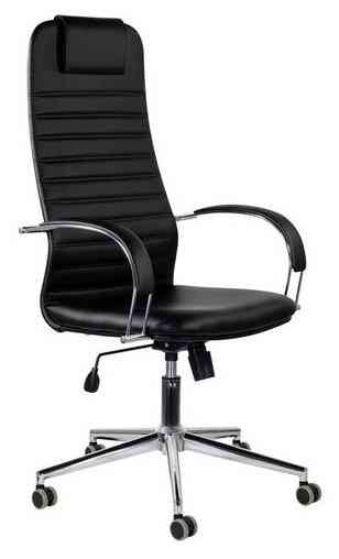 BRABIX офисное BRABIX "Pilot EX-610 CH" premium, хром, кожзам, черное, 532418 кресло