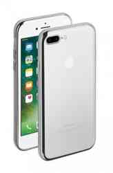 Силиконовый чехол с зеркальной каемкой Silver для iPhone 7 Plus
