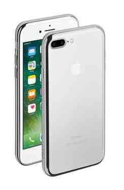 Силиконовый чехол с зеркальной каемкой Silver для iPhone 7 Plus