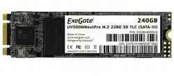 SSD M.2 2280 SATA3 EXEGATE UV500MNextPro, 240Gb, 3D TLC, EX280465RUS, R561Mb/s, W500Mb/s, 100TBW,