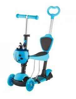 NOVATRACK Disco-kids, детский трансформер, max 40кг, голубой Самокат-кикборд