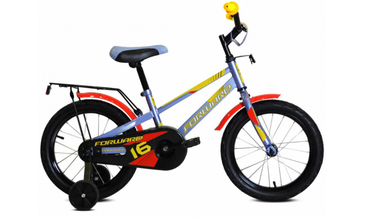 FORWARD METEOR 16 (1 ск.) 2020-2021, серый/желтый Велосипед