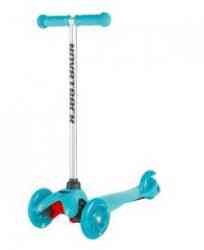 NOVATRACK Disco-kids, детский, max 40кг, мигающие колеса, бирюзовый Самокат-кикборд