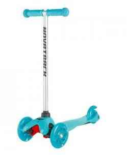 NOVATRACK Disco-kids, детский, max 40кг, мигающие колеса, бирюзовый Самокат-кикборд