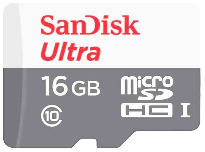 SANDISK MicroSDHC 16Gb Ultra, Class10 UHS-I 80Mb/s Без адаптера, RTL