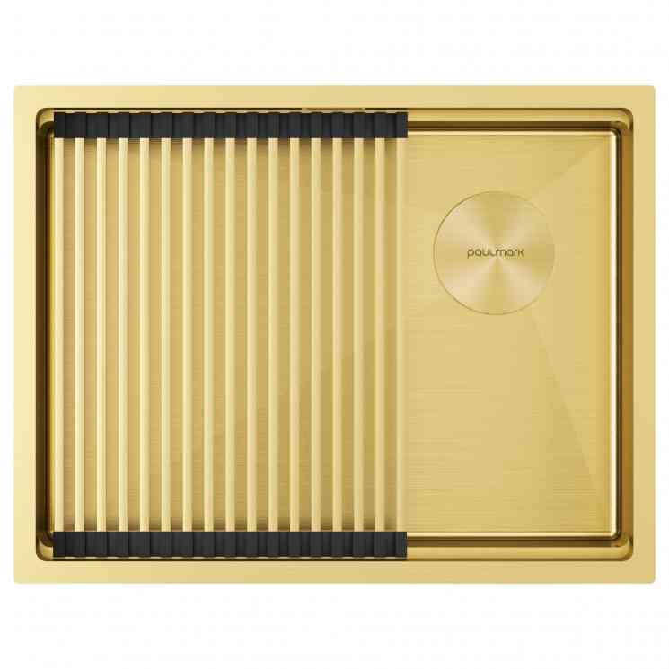 Paulmark NEXT-PRO 58 UNI, мойка, нержавеющая сталь, светлое золото