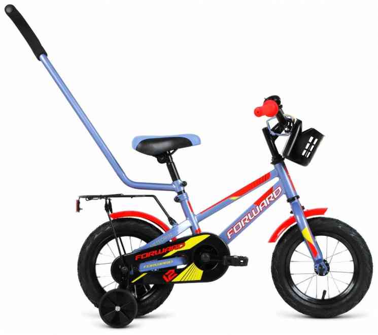 Велосипед FORWARD METEOR 12 (1 ск.) 2020-2021, серый/красный