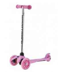 NOVATRACK Disco-kids, детский, max 40кг, мигающие колеса, нежно-розовый Самокат-кикборд