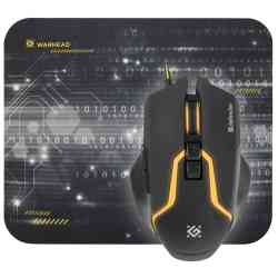 DEFENDER Игровой набор Warhead MP-1400 черный,мышь+ковер
