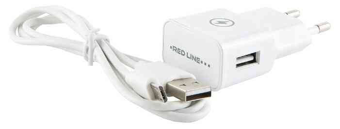 Сетевое з/у red LINE 1xUSB (модель NT-1A), 1A + кабель MicroUSB черный