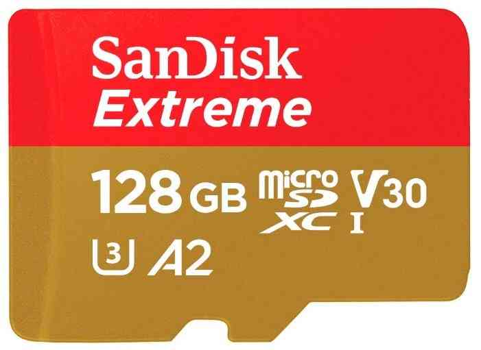 SANDISK MicroSDXC 128Gb Extreme, Class10 UHS-I U3 V30, R160MB/s / W90MB/s + Адаптер