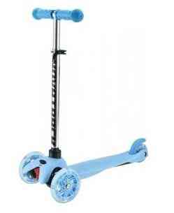 NOVATRACK Disco-kids, детский, max 50кг, мигающие колеса, голубой Самокат-кикборд