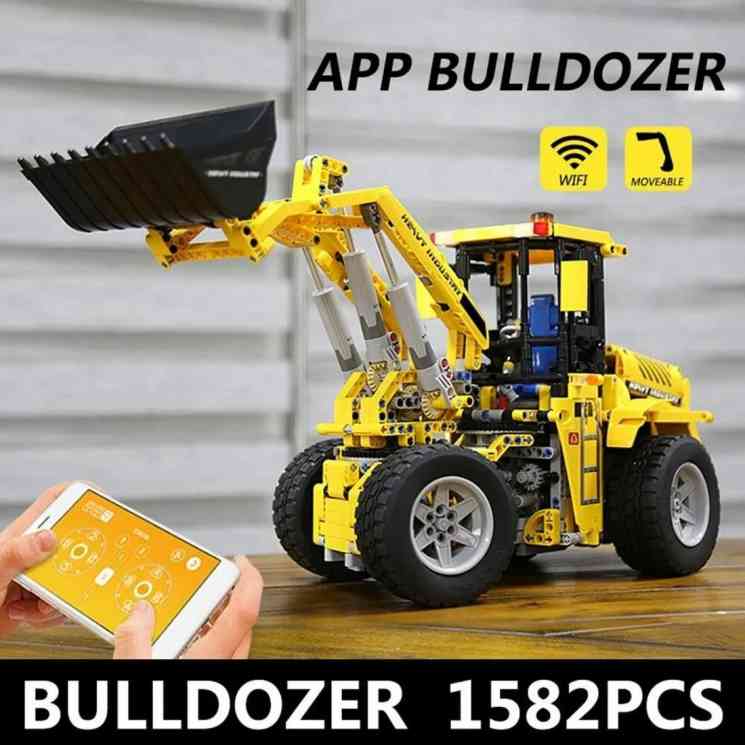 Конструктор серии технологии MOULD KING 13122S, бульдозер, 1582 детали, аккумулятор 550мАч, пульт уп