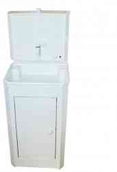 Умывальник дачный КОМФОРТ, с подогревом, пластиковая мойка, цвет белый