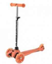NOVATRACK Disco-kids, детский, max 50кг, мигающие колеса, оранжевый Самокат-кикборд