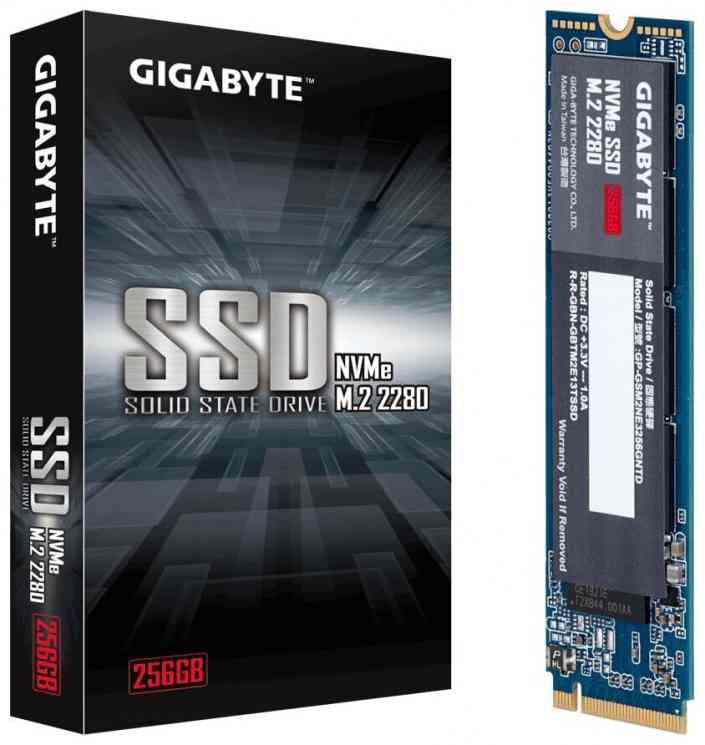 SSD M.2 2280 NVMe x4 GIGABYTE, 256Gb, 3D TLC, GP-GSM2NE3256GNTD, R1700Mb/s, W1100Mb/s, 300TBW, RTL