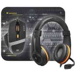 DEFENDER Игровой набор Warhead MPH-1600 черный,мышь+гарнитура+ковер