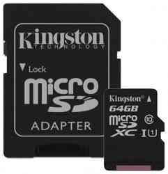 SDHC 64Gb Class10 Kingston <SDS2/64GB>, Canvas Select 100R CL10 UHS-I Флеш карта
