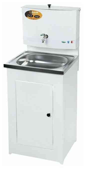 Умывальник дачный ЛЮКС, без подогрева, нержавеющая мойка, цвет белый