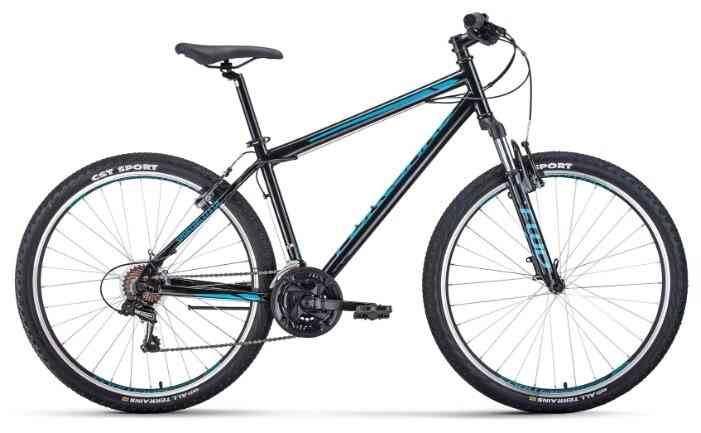 Велосипед FORWARD SPORTING 27,5 1.0 (рост 19" 21ск.) 2020-2021, черный/бирюзовый