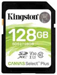 SDXC 128Gb Class10 Kingston <SDS2/128GB>, Canvas Select 100R CL10 UHS-I Флеш карта
