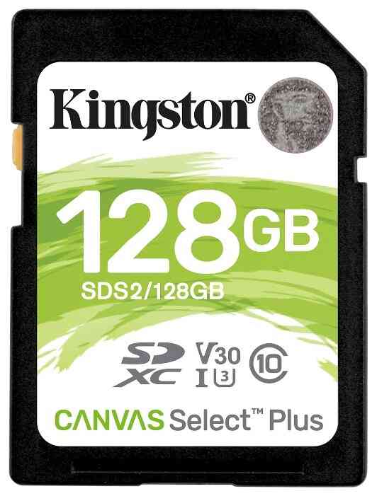 SDXC 128Gb Class10 Kingston <SDS2/128GB>, Canvas Select 100R CL10 UHS-I Флеш карта