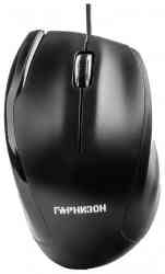 ГАРНИЗОН GM-205, USB, чип- Х, черный, 1000 DPI, 2кн.+колесо-кнопка мышь